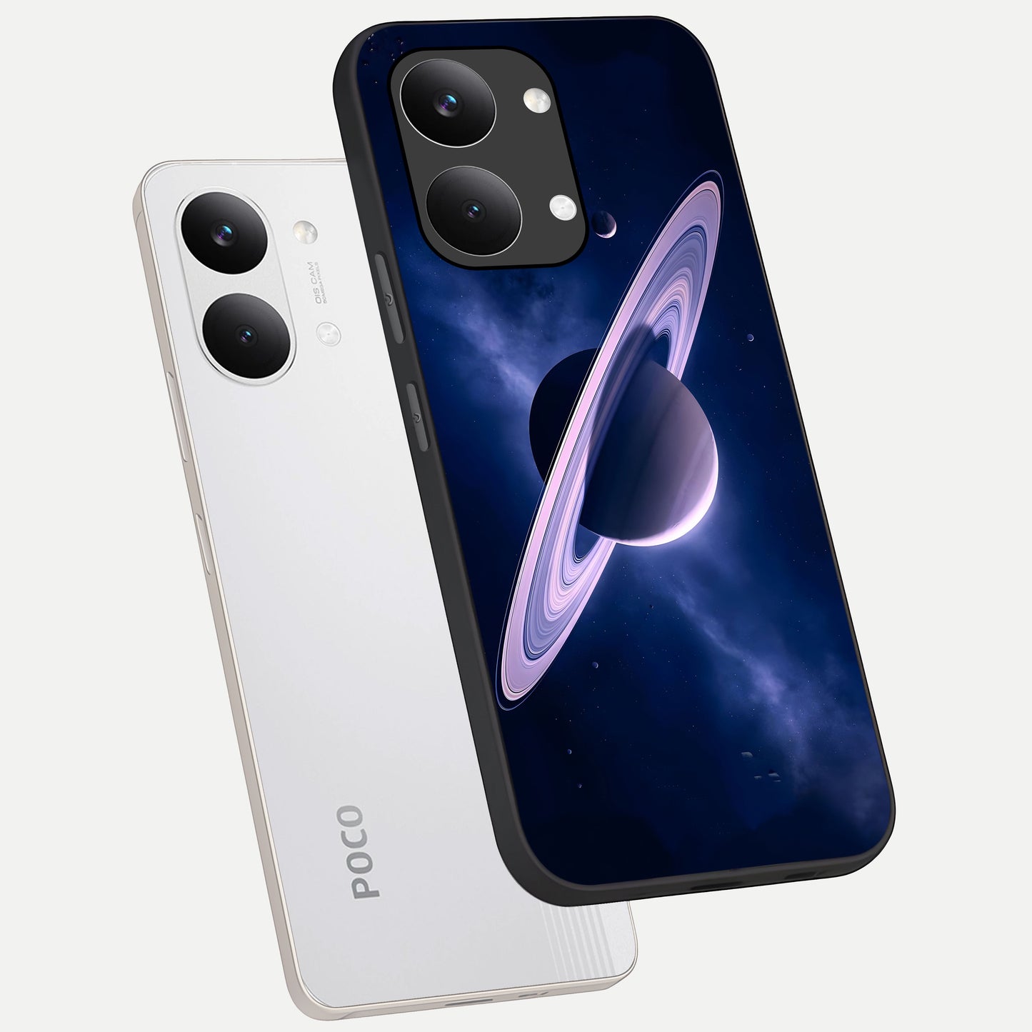  Saturn Ring Mystique phone case For Poco X8 Pro Max showing premium glass back cover with detailed artwork