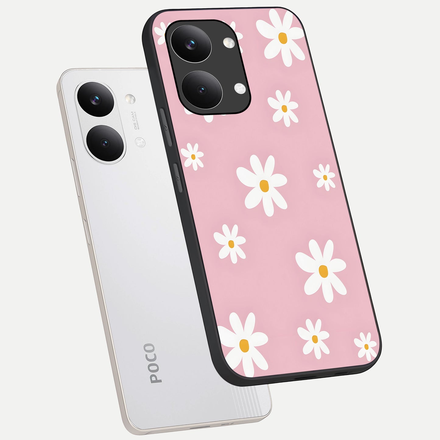  Soft Daisy Bliss phone case For Poco X8 Pro Max showing premium glass back cover with detailed artwork