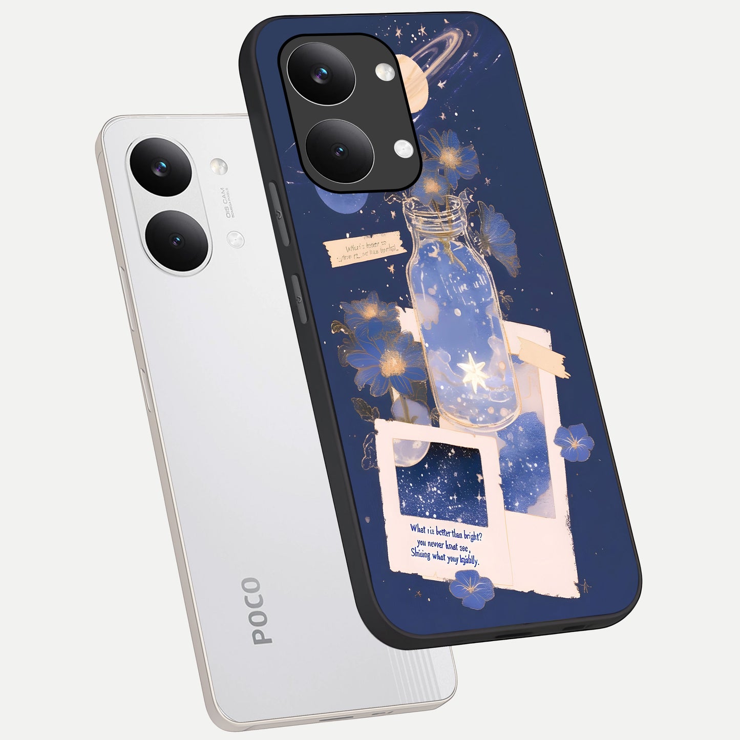  Starlit Cosmic Jar phone case For Poco X8 Pro Max showing premium glass back cover with detailed artwork
