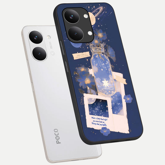  Starlit Cosmic Jar phone case For Poco X8 Pro Max showing premium glass back cover with detailed artwork