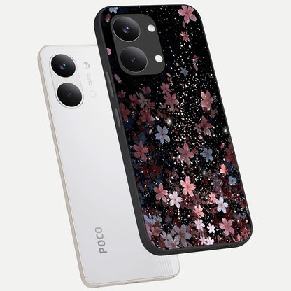  Starlit Flower Dreams phone case For Poco X8 Pro Max showing premium glass back cover with detailed artwork