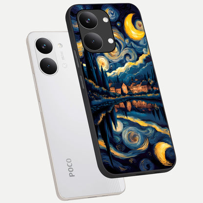  Starry Sky Serenity phone case For Poco X8 Pro Max showing premium glass back cover with detailed artwork