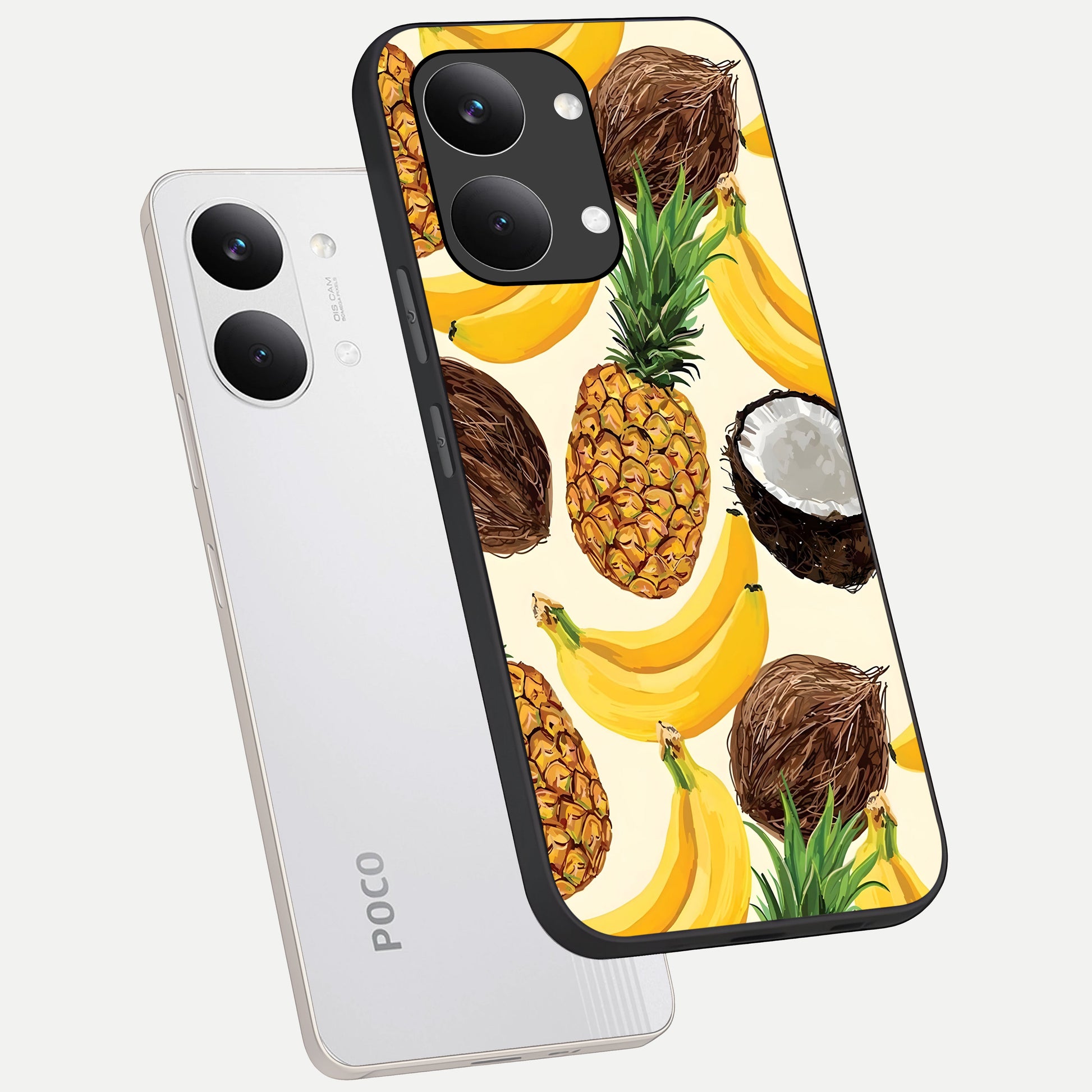  Tropical Fruit Mood phone case For Poco X8 Pro Max showing premium glass back cover with detailed artwork