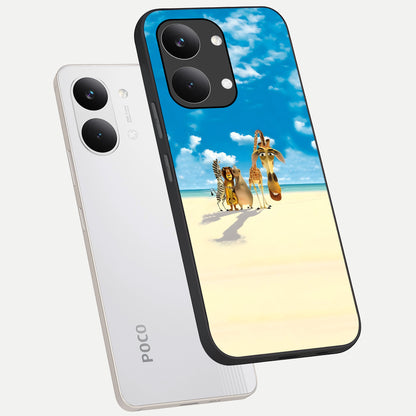  Tropical Fun Squad phone case For Poco X8 Pro Max showing premium glass back cover with detailed artwork