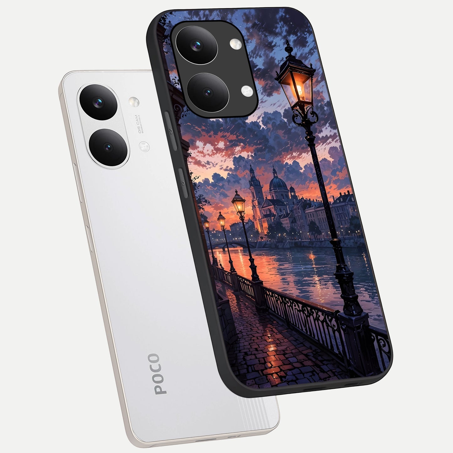  Twilight River Lights phone case For Poco X8 Pro Max showing premium glass back cover with detailed artwork