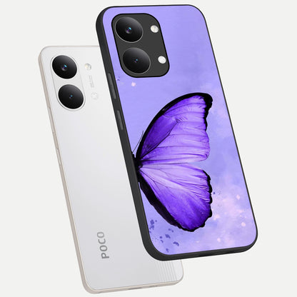  Violet Dream Wing phone case For Poco X8 Pro Max showing premium glass back cover with detailed artwork
