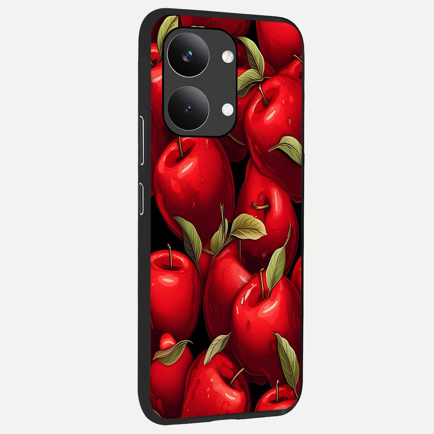  Apple Pattern back cover For Poco X8 Pro Max slim fit glass case with vibrant aesthetic design