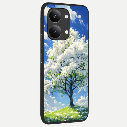  Blossom Sky Serenity back cover For Poco X8 Pro Max slim fit glass case with vibrant aesthetic design
