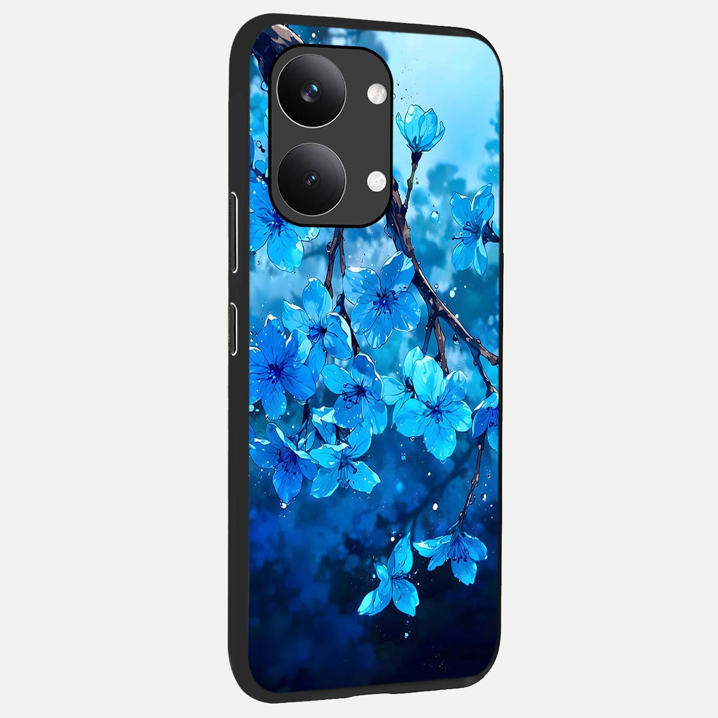  Blue Blossoms Branch back cover For Poco X8 Pro Max slim fit glass case with vibrant aesthetic design