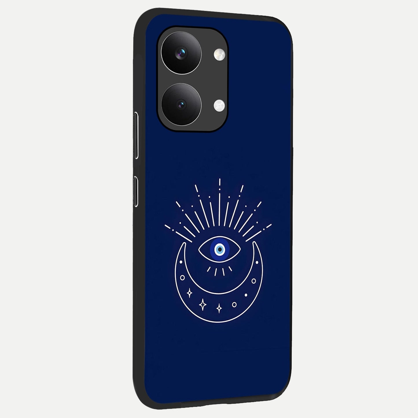  Blue Evil Eye back cover For Poco X8 Pro Max slim fit glass case with vibrant aesthetic design