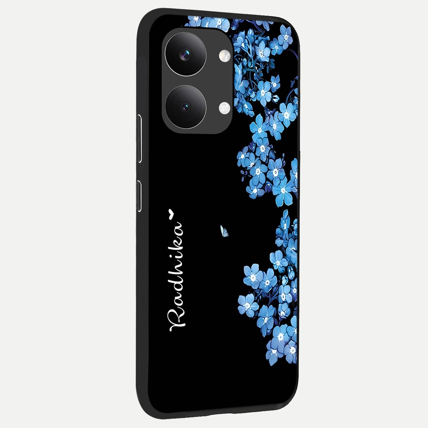  Blue Petal Dream Custom Name back cover For Poco X8 Pro Max slim fit glass case with vibrant aesthetic design