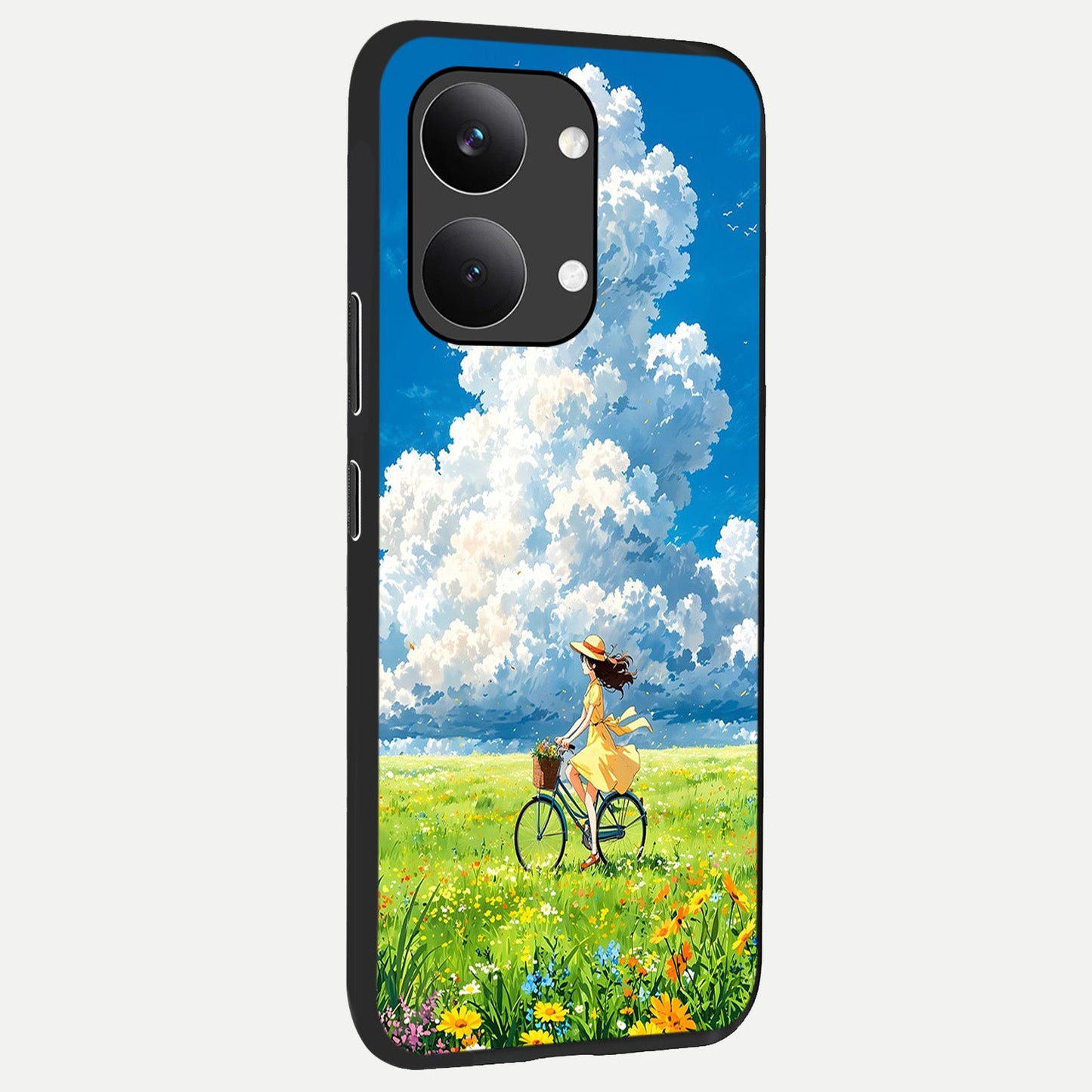  Breezy Meadow Ride back cover For Poco X8 Pro Max slim fit glass case with vibrant aesthetic design