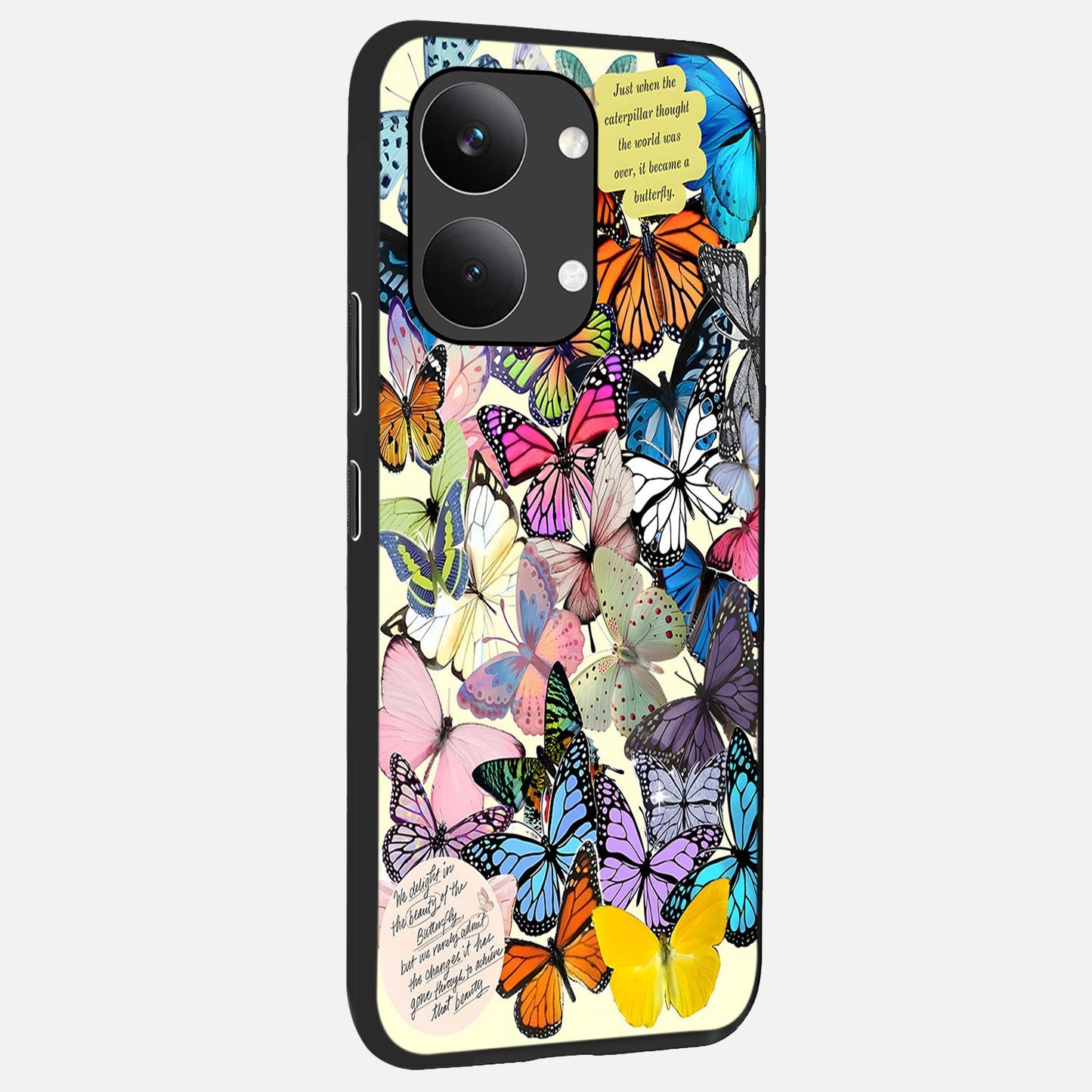  Butterflies Petal Dream back cover For Poco X8 Pro Max slim fit glass case with vibrant aesthetic design