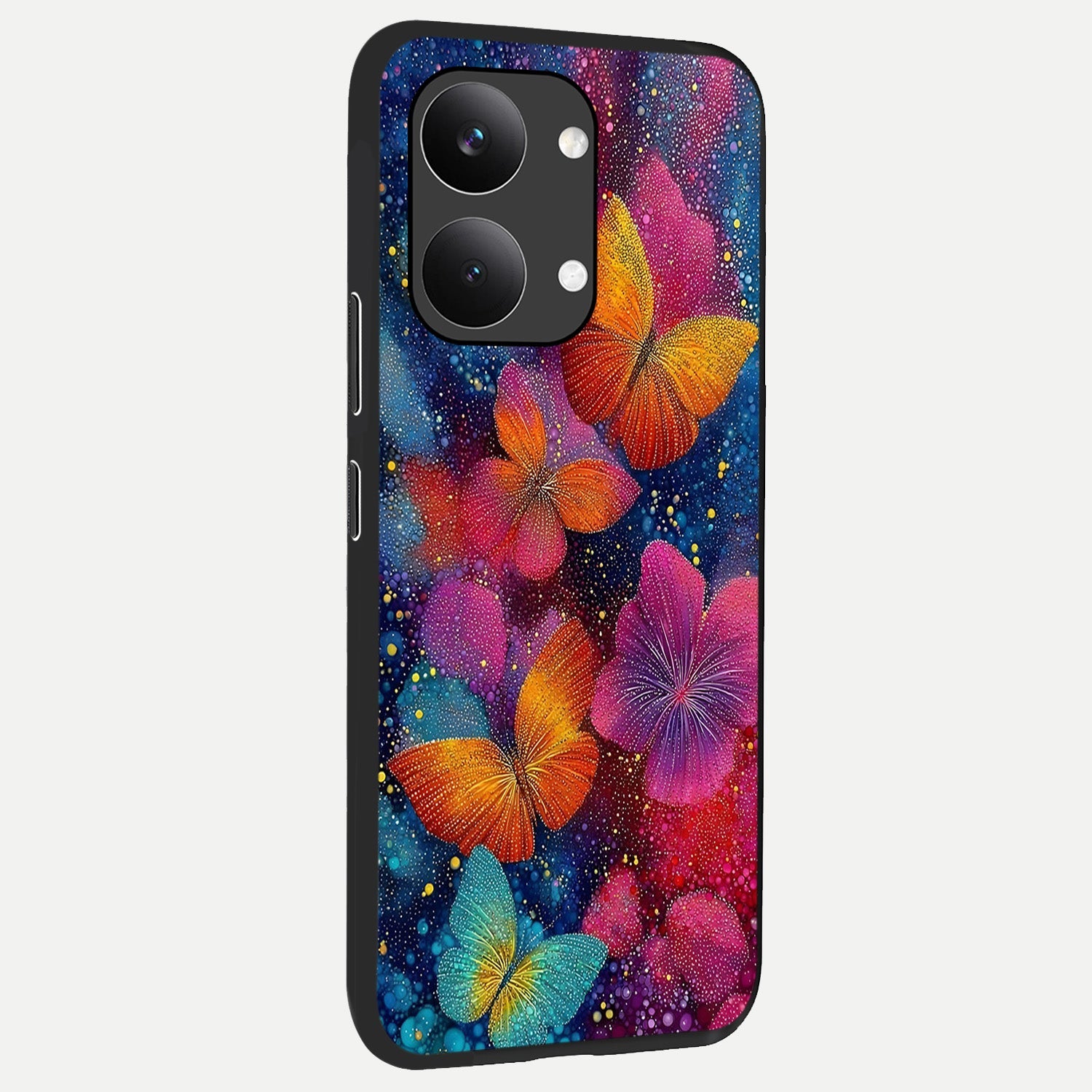  Butterfly Dream Mist back cover For Poco X8 Pro Max slim fit glass case with vibrant aesthetic design