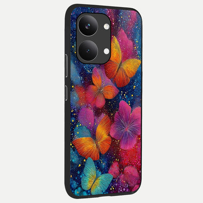  Butterfly Dream Mist back cover For Poco X8 Pro Max slim fit glass case with vibrant aesthetic design