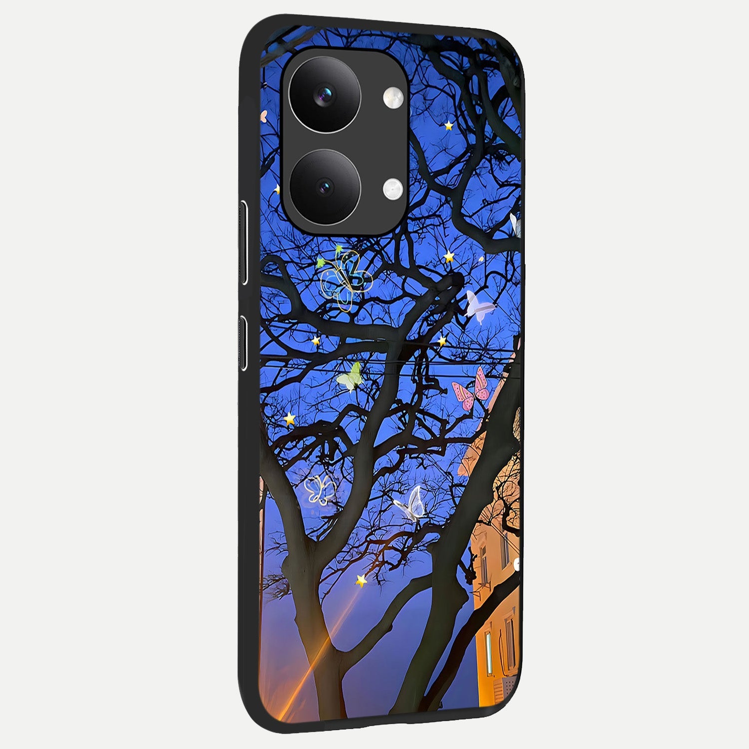  Butterfly Night Magic back cover For Poco X8 Pro Max slim fit glass case with vibrant aesthetic design