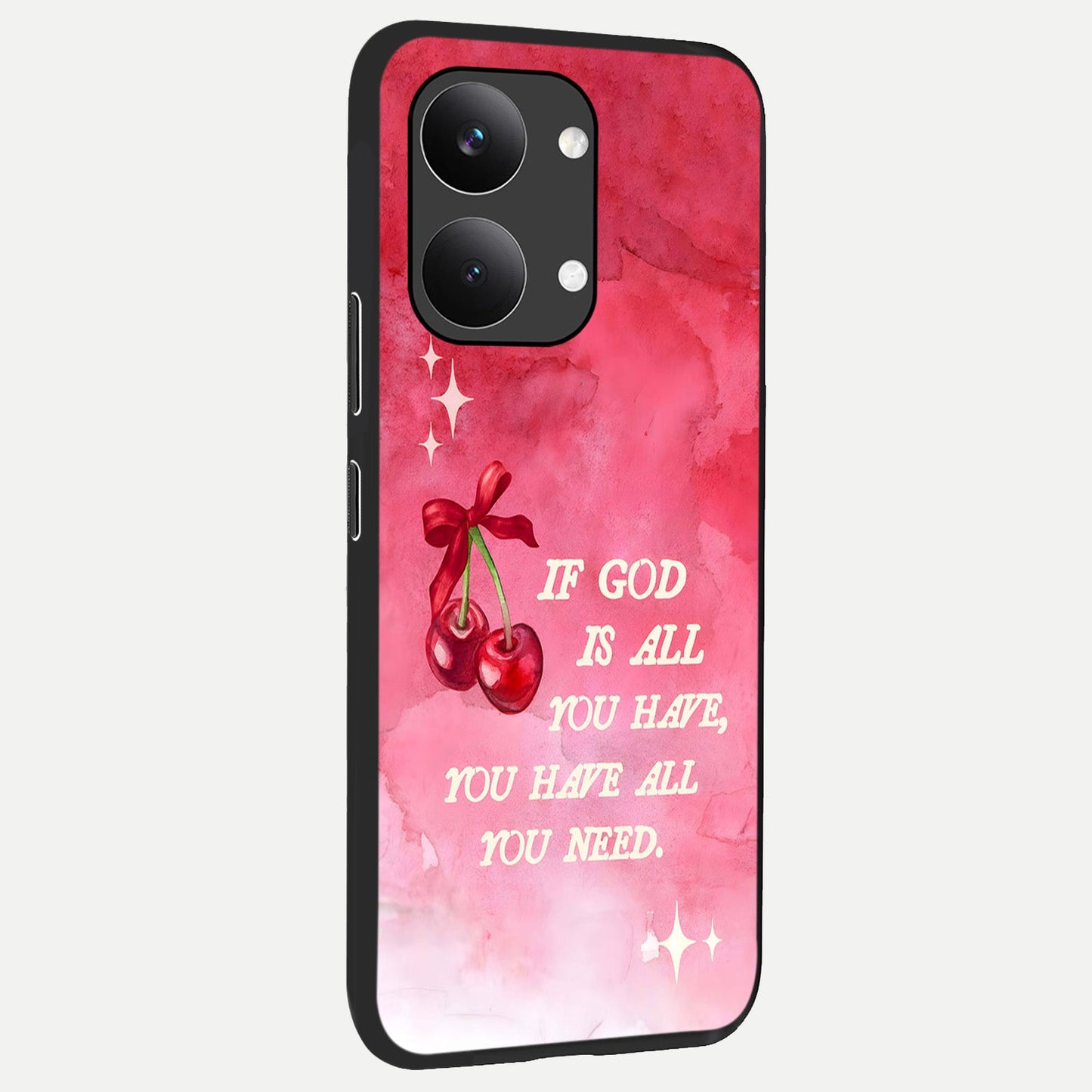  Cherry Quote back cover For Poco X8 Pro Max slim fit glass case with vibrant aesthetic design
