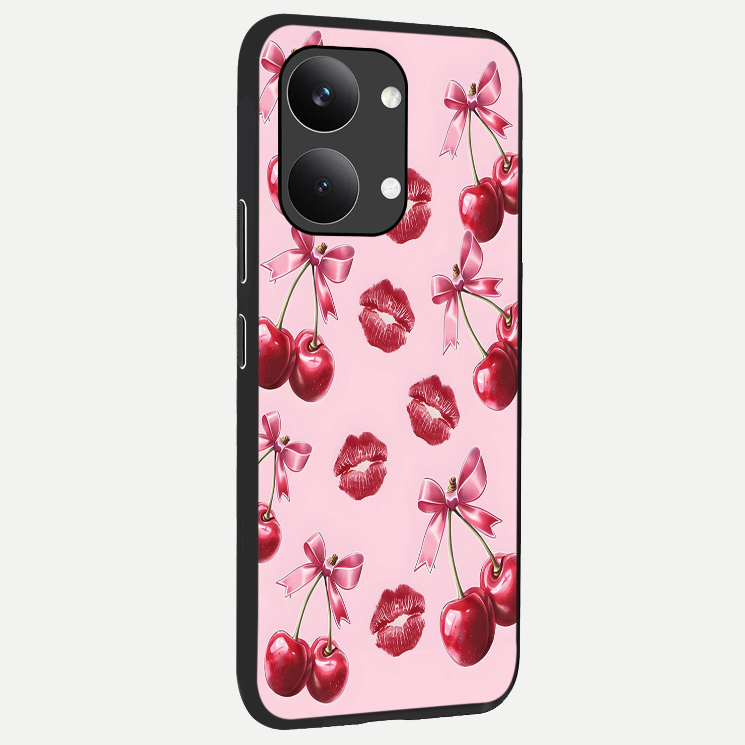  Cherry With Lips back cover For Poco X8 Pro Max slim fit glass case with vibrant aesthetic design