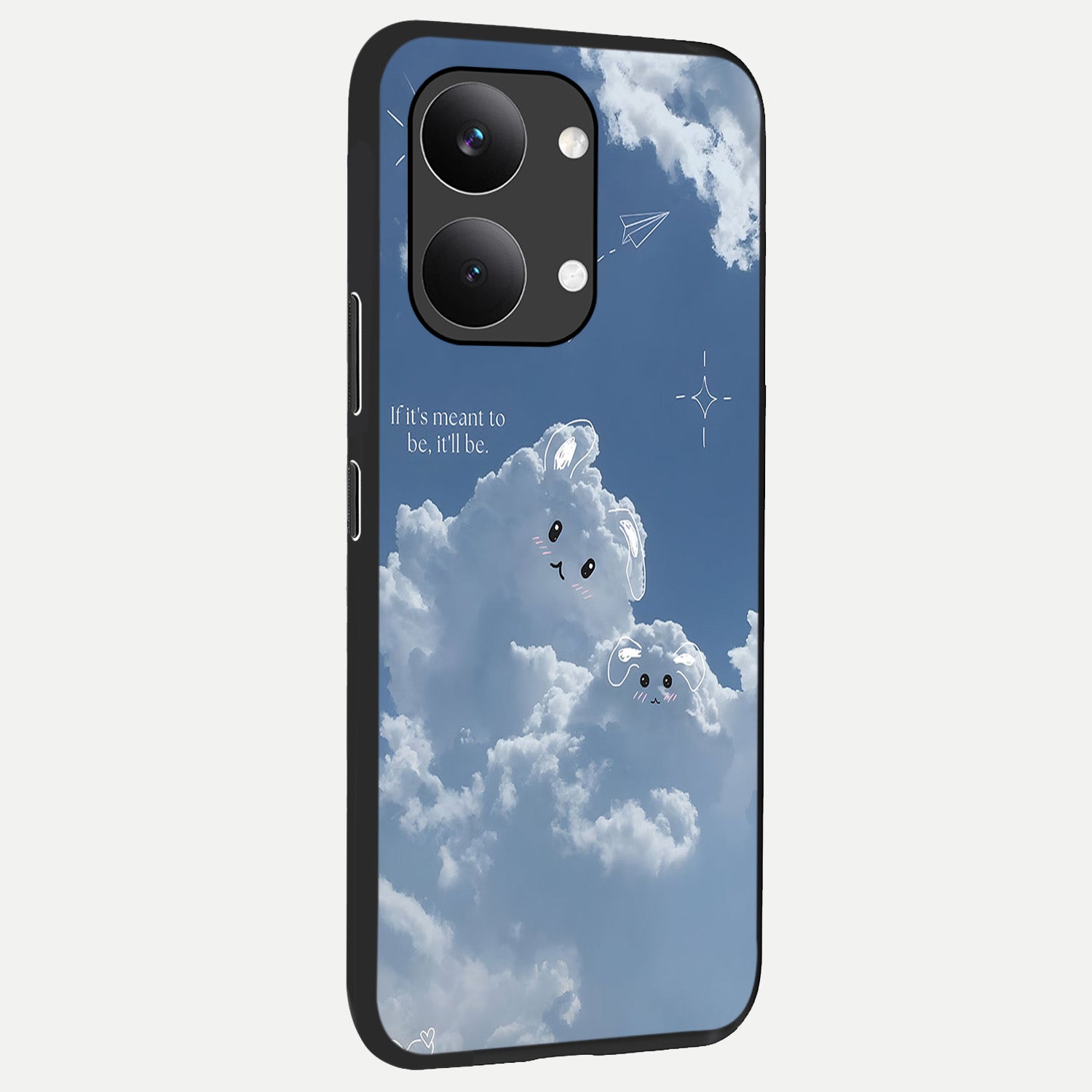  Cloud Bunny Dreams back cover For Poco X8 Pro Max slim fit glass case with vibrant aesthetic design