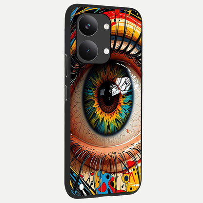  Colorful Eye back cover For Poco X8 Pro Max slim fit glass case with vibrant aesthetic design