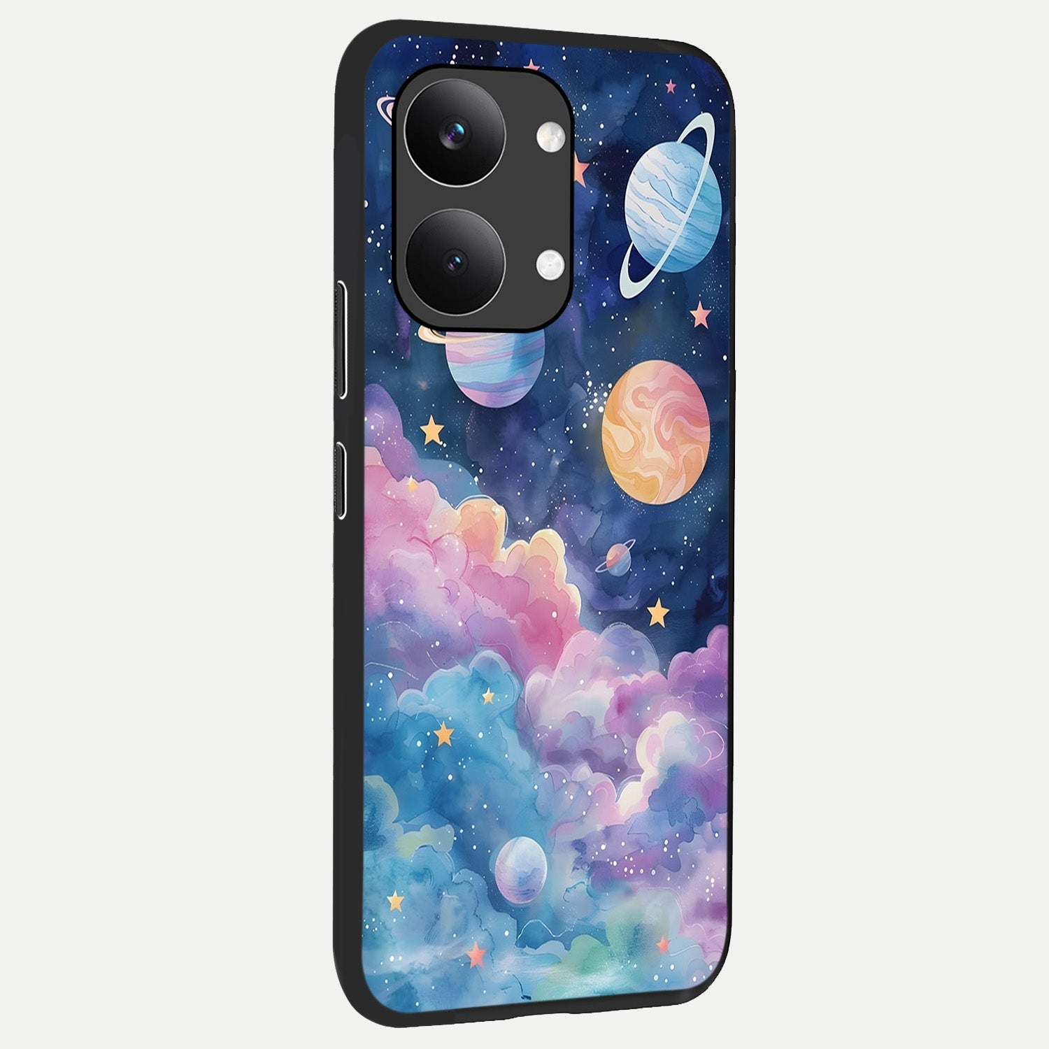  Cosmic Planet Dreams back cover For Poco X8 Pro Max slim fit glass case with vibrant aesthetic design