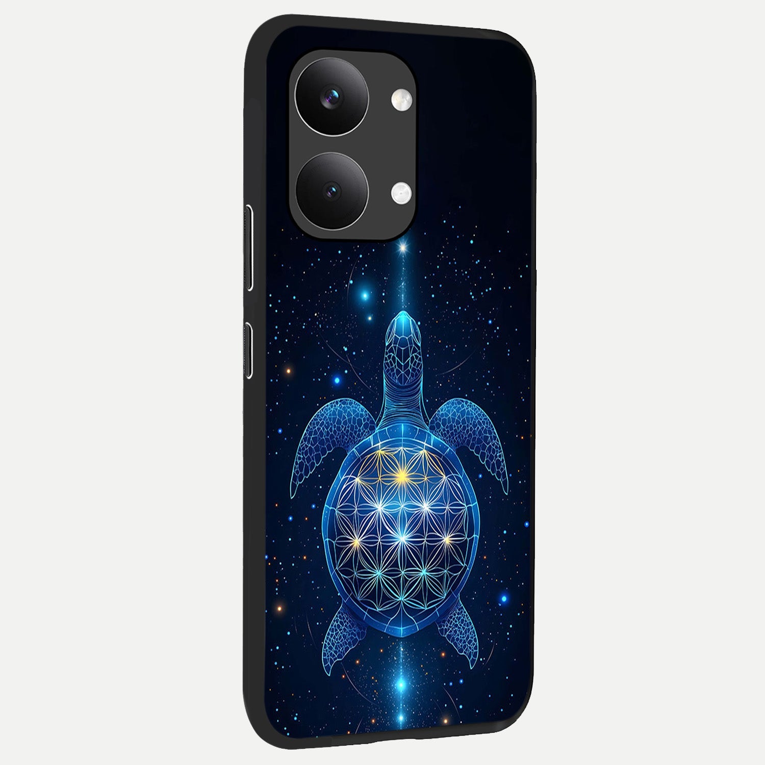  Crimson Blue Turtle back cover For Poco X8 Pro Max slim fit glass case with vibrant aesthetic design