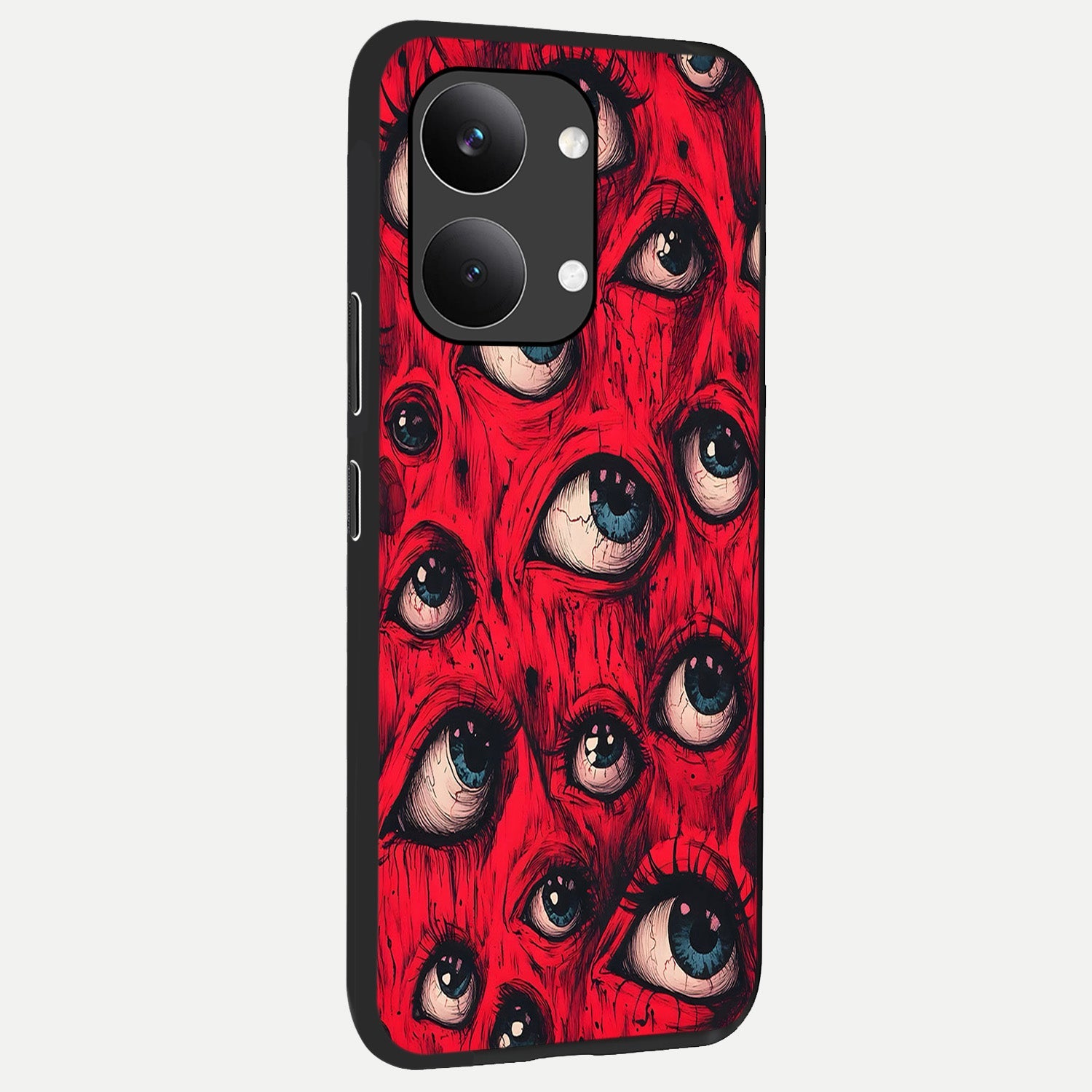  Crimson Watch Eyes back cover For Poco X8 Pro Max slim fit glass case with vibrant aesthetic design