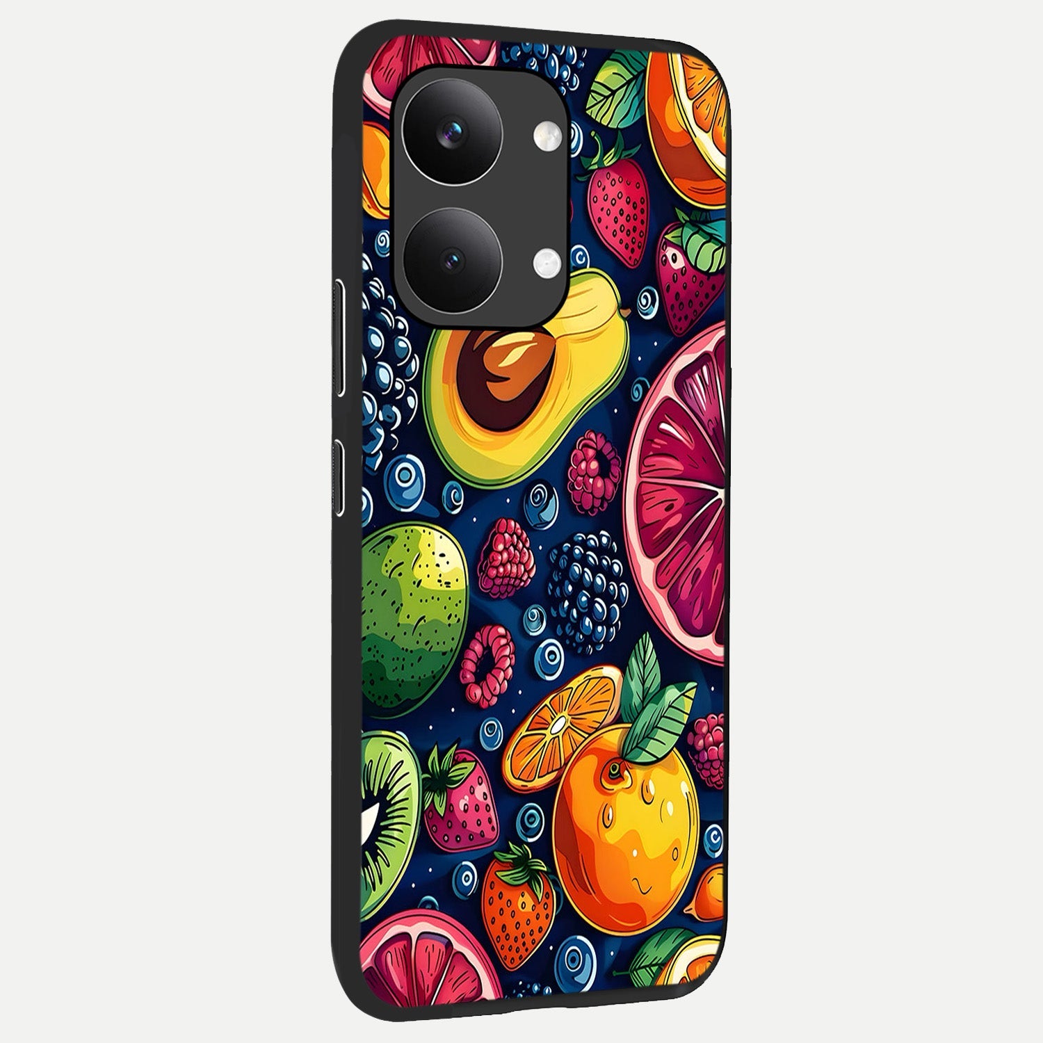  Cute Fruits Art back cover For Poco X8 Pro Max slim fit glass case with vibrant aesthetic design