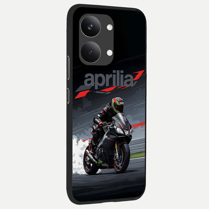  Dark Aprilla back cover For Poco X8 Pro Max slim fit glass case with vibrant aesthetic design