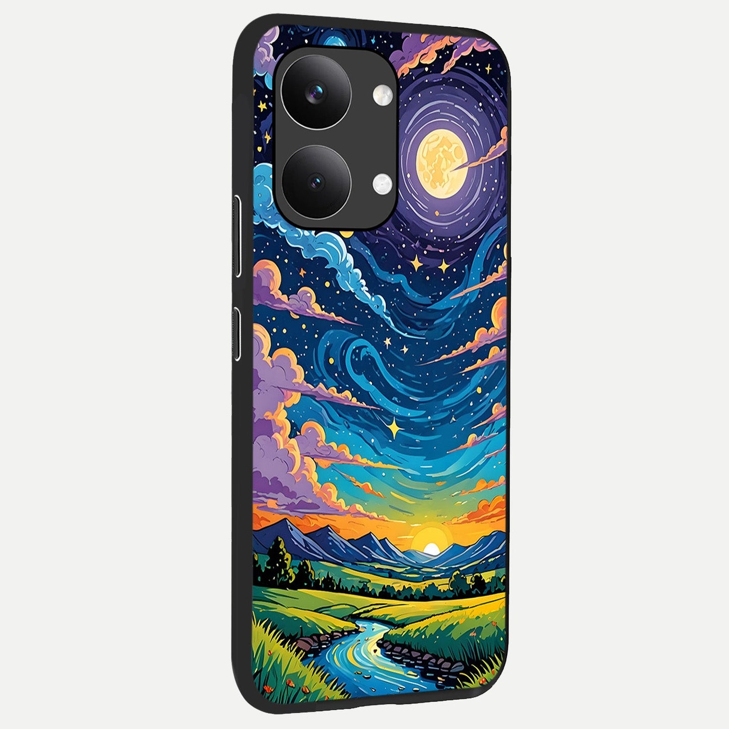  Dreamy Night Landscape back cover For Poco X8 Pro Max slim fit glass case with vibrant aesthetic design
