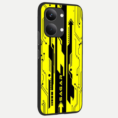  Electric Pulse CYBERPUNK Custom Name back cover For Poco X8 Pro Max slim fit glass case with vibrant aesthetic design