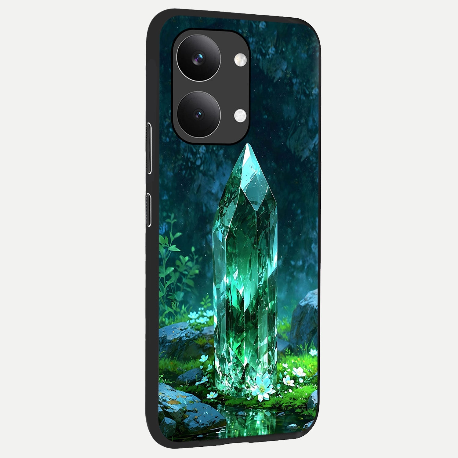  Emerald Light Crystal back cover For Poco X8 Pro Max slim fit glass case with vibrant aesthetic design