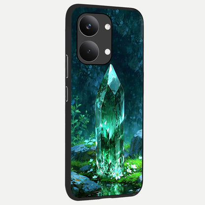  Emerald Light Crystal back cover For Poco X8 Pro Max slim fit glass case with vibrant aesthetic design