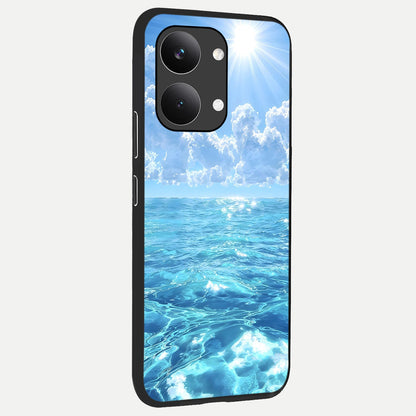  Endless Ocean Horizon back cover For Poco X8 Pro Max slim fit glass case with vibrant aesthetic design