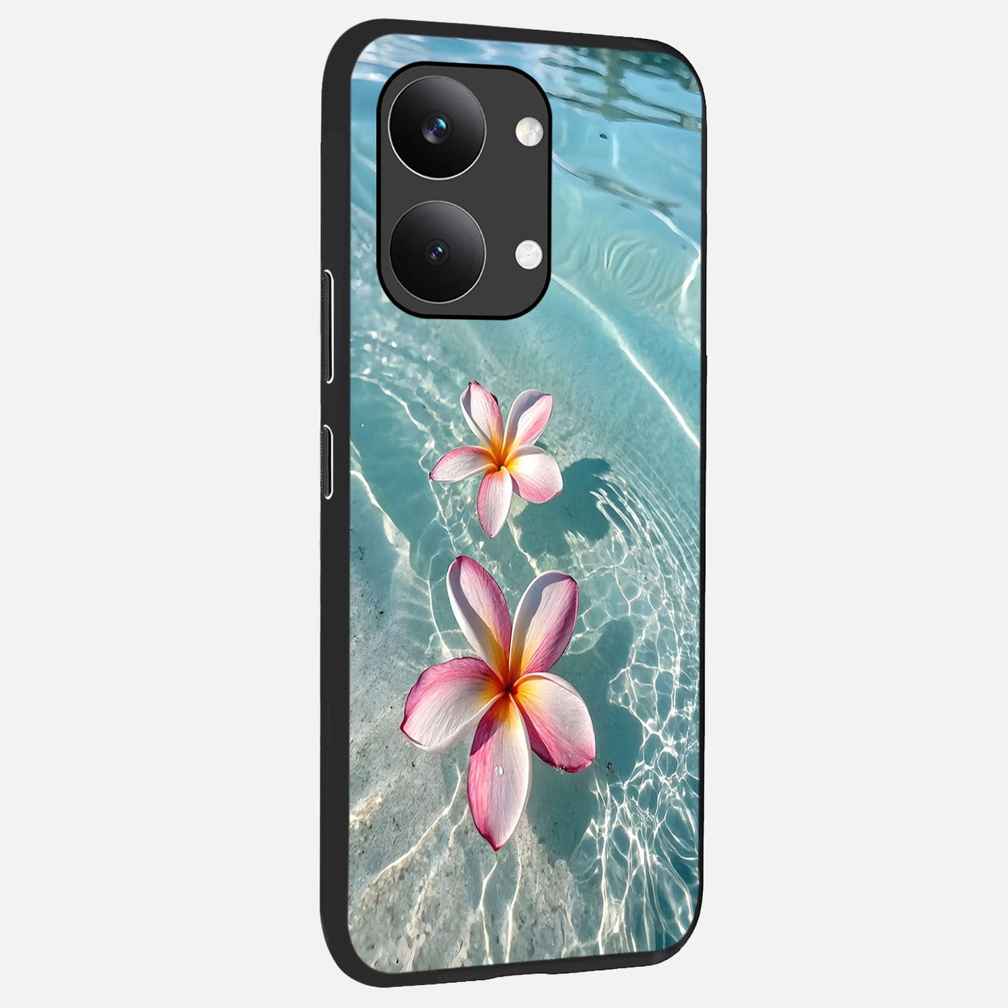  Floating Bloom Bliss back cover For Poco X8 Pro Max slim fit glass case with vibrant aesthetic design