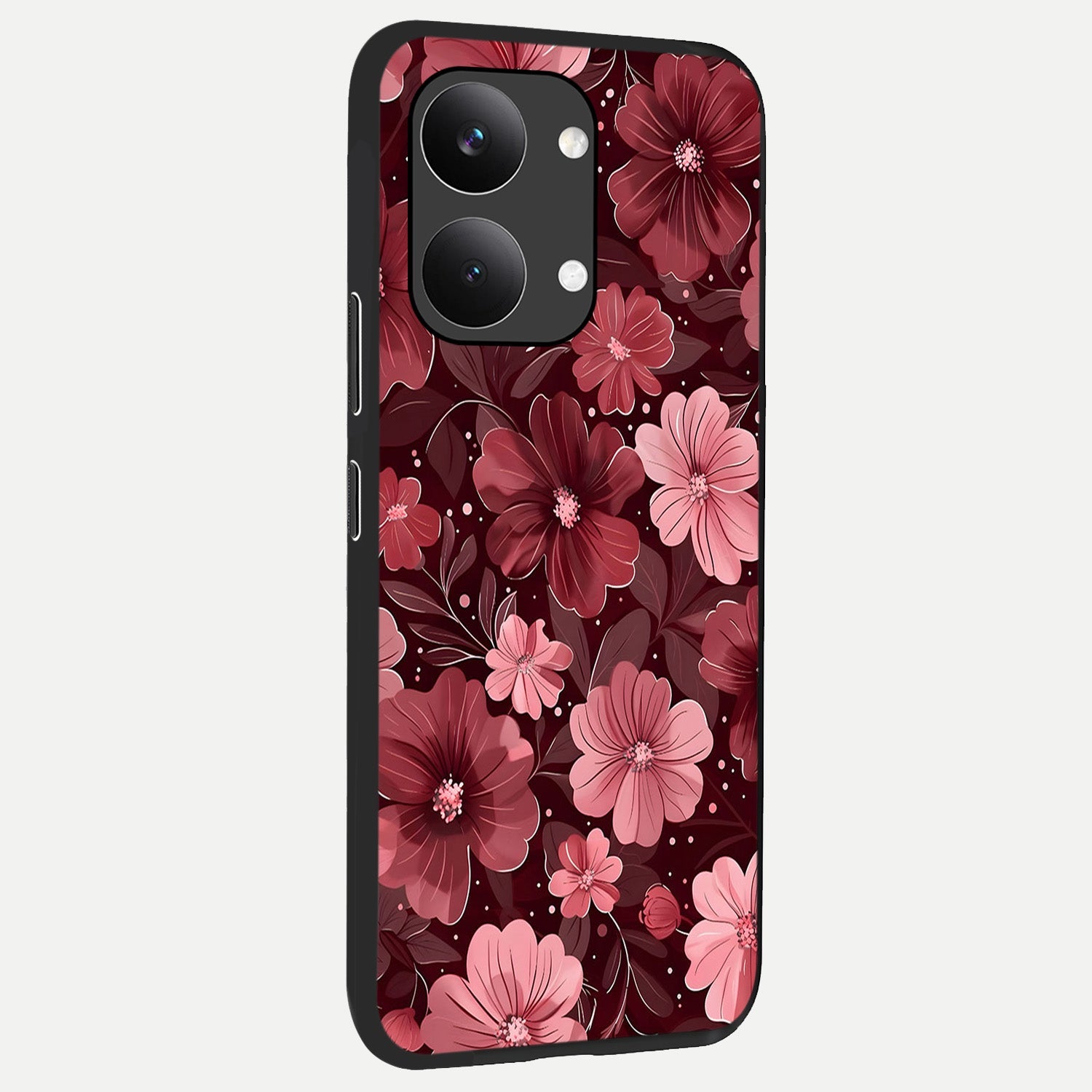  Flower Blush Bloom back cover For Poco X8 Pro Max slim fit glass case with vibrant aesthetic design