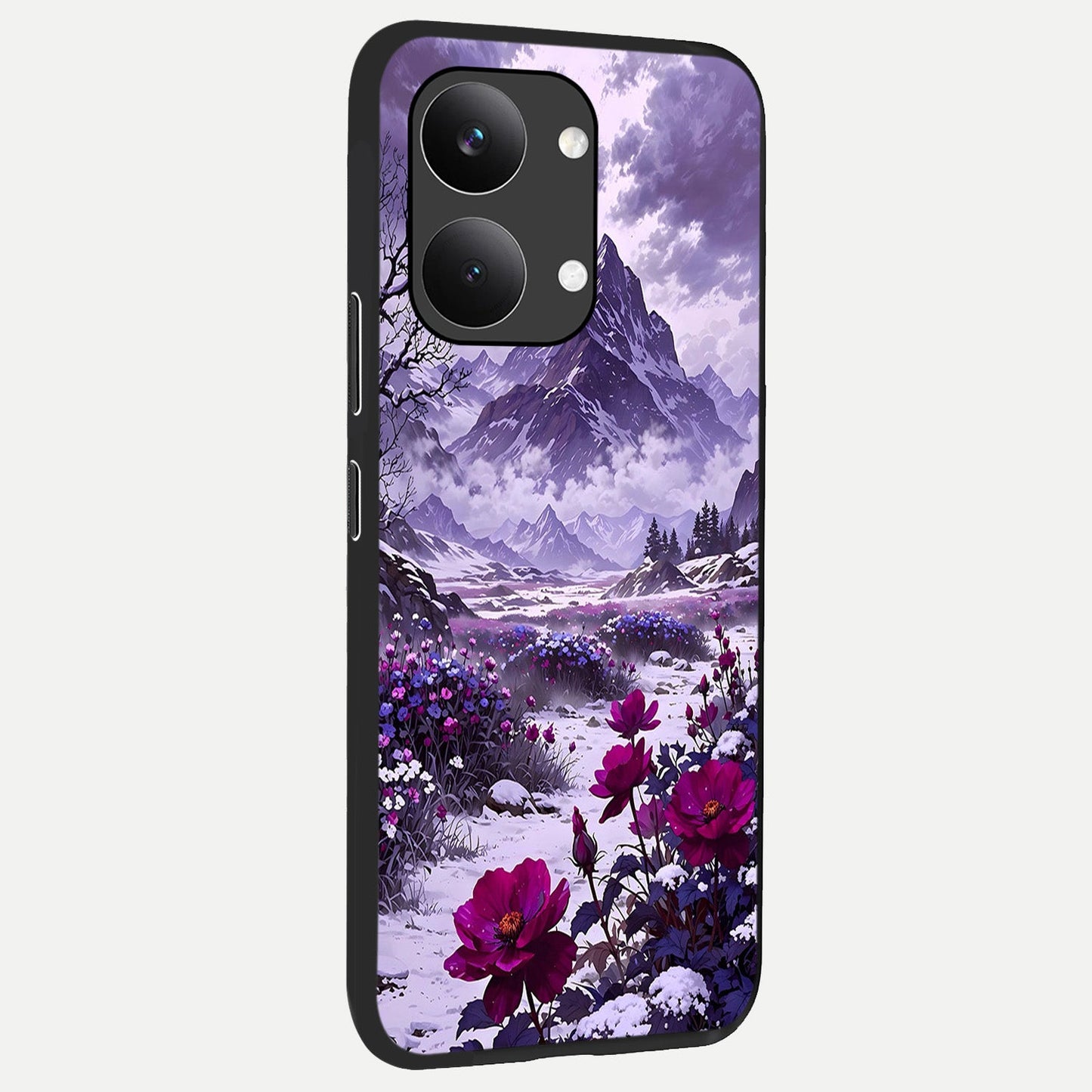  Flower Mountain View back cover For Poco X8 Pro Max slim fit glass case with vibrant aesthetic design
