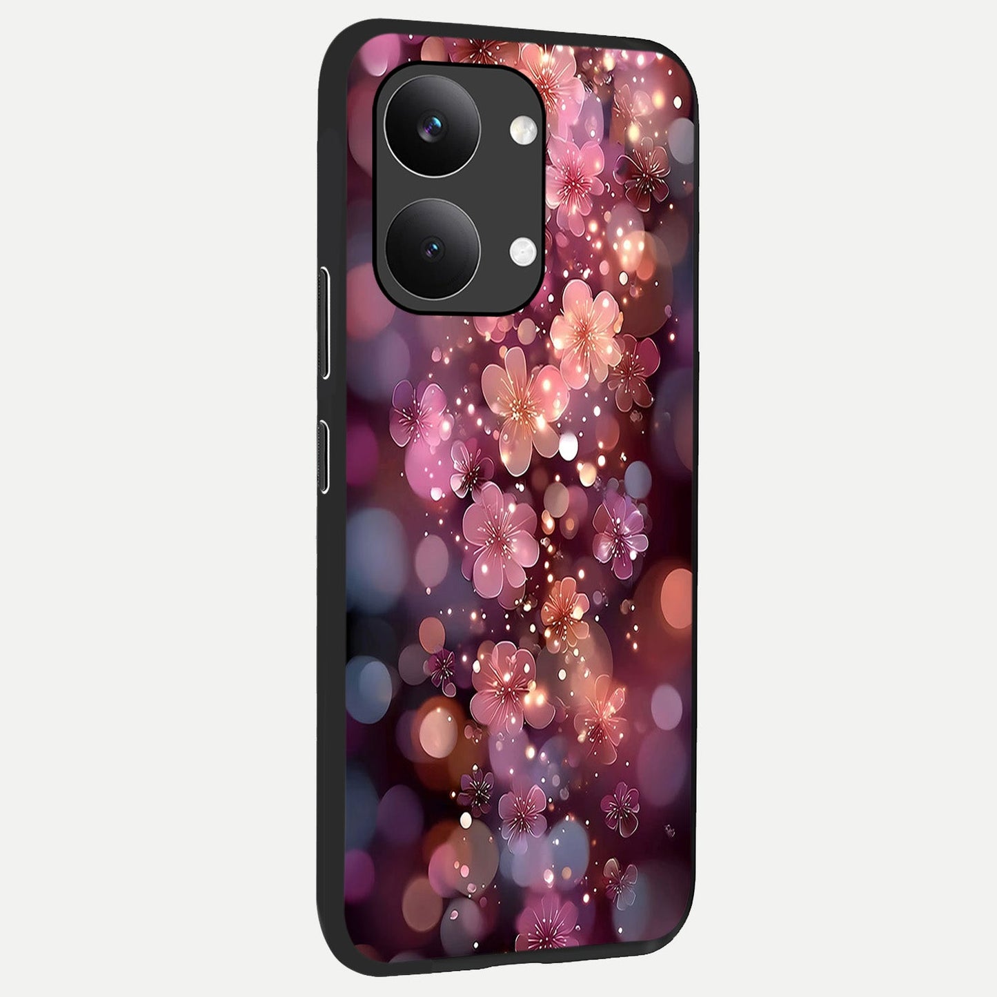  Glowing Petal Bliss back cover For Poco X8 Pro Max slim fit glass case with vibrant aesthetic design