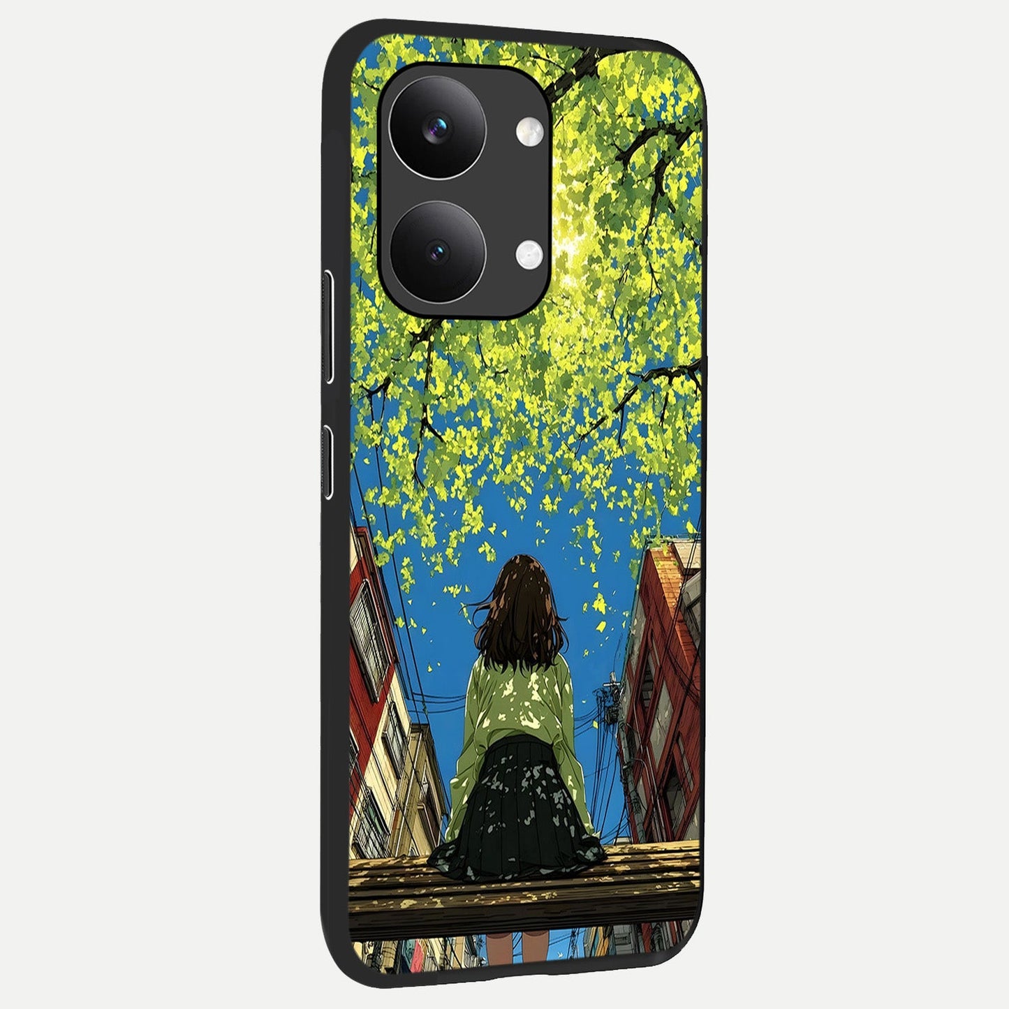  Golden Leaves Glow back cover For Poco X8 Pro Max slim fit glass case with vibrant aesthetic design