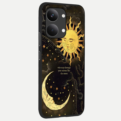  Golden Lunar Love back cover For Poco X8 Pro Max slim fit glass case with vibrant aesthetic design