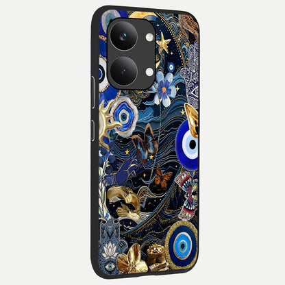  Golden Moon Magic back cover For Poco X8 Pro Max slim fit glass case with vibrant aesthetic design