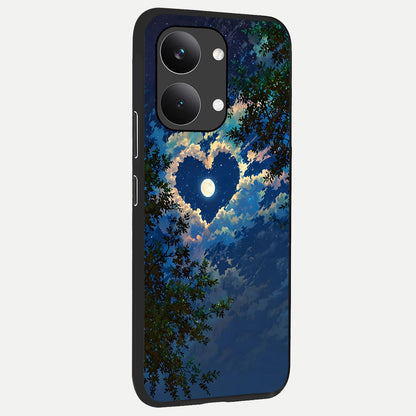  Heart With Moon Sky back cover For Poco X8 Pro Max slim fit glass case with vibrant aesthetic design