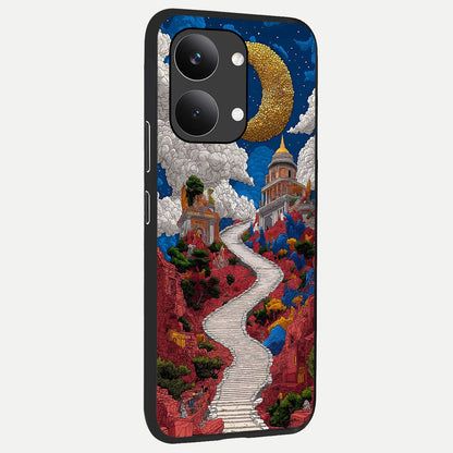  Heavenly Moon Path back cover For Poco X8 Pro Max slim fit glass case with vibrant aesthetic design
