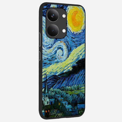  Inspired Van Gogh Art back cover For Poco X8 Pro Max slim fit glass case with vibrant aesthetic design