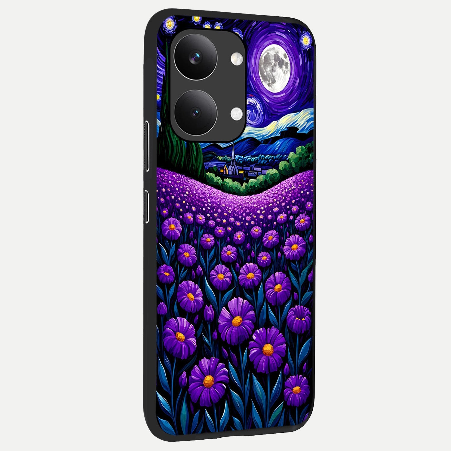  Lavender Moon Field back cover For Poco X8 Pro Max slim fit glass case with vibrant aesthetic design