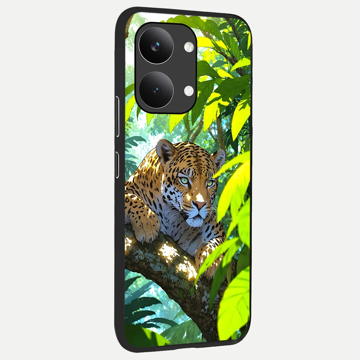  Leopard in Jungle back cover For Poco X8 Pro Max slim fit glass case with vibrant aesthetic design