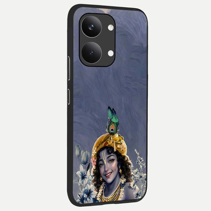  Lord Krishna back cover For Poco X8 Pro Max slim fit glass case with vibrant aesthetic design