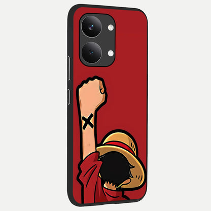  Luffy X Spirit back cover For Poco X8 Pro Max slim fit glass case with vibrant aesthetic design