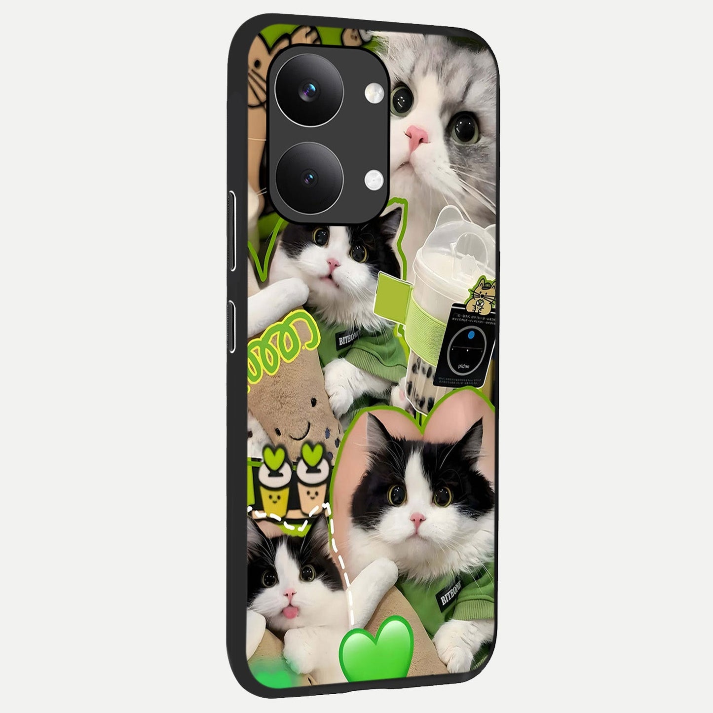  Matcha Cats Mood back cover For Poco X8 Pro Max slim fit glass case with vibrant aesthetic design