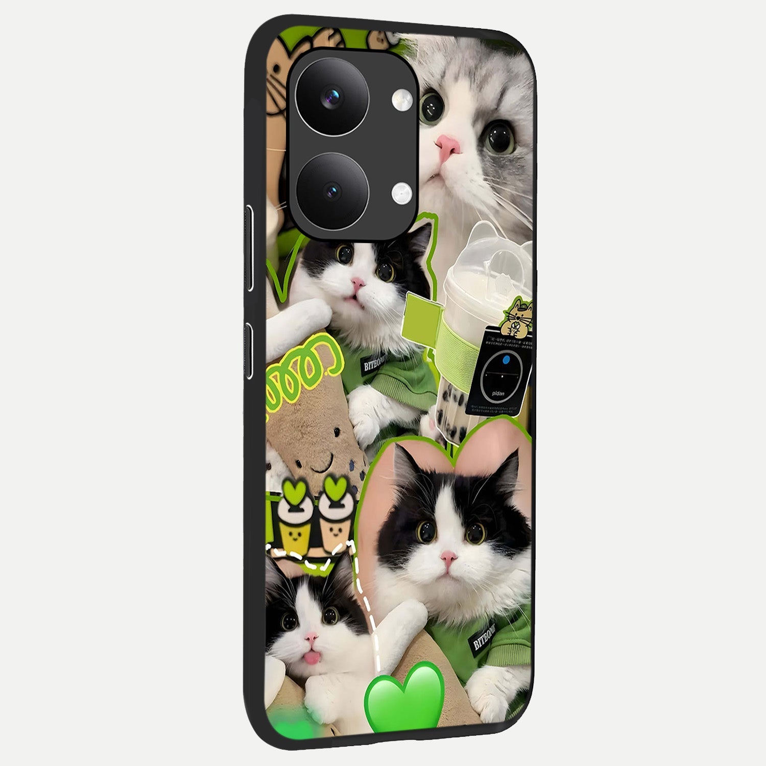  Matcha Cats Mood back cover For Poco X8 Pro Max slim fit glass case with vibrant aesthetic design